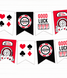 Паперова гірлянда у стилі казино "Casino mix" 12 прапорців (CA4020) CA4020 фото 1