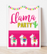 Постер для прикраси свята "Llama Party" 2 розміри (M0810) M0810 фото 1