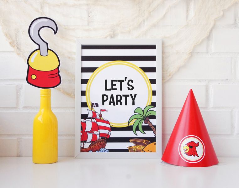 Постер для пиратской вечеринки "Let's party" 2 размера (02842) 02842 (А3) фото