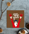 Крута новорічна листівка Сute Santa (02589)