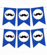 Паперова гірлянда із прапорців із вусами для свята та дня народження 12 прапорців (021178)