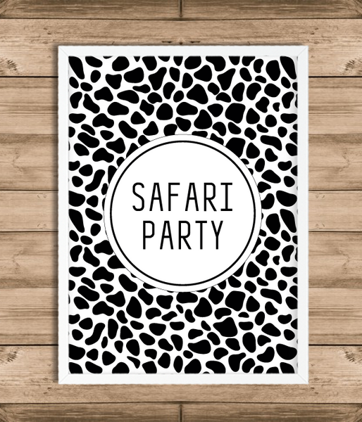 Постер в стиле сафари "Safari Party" 2 размера без рамки (S502) S502 фото