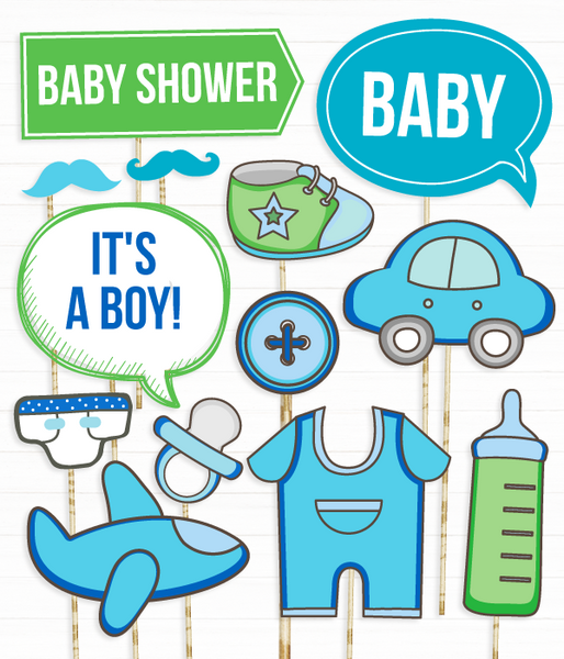 Набор фотобутафории для baby shower "Boy" 13 шт (02358) 02358 фото