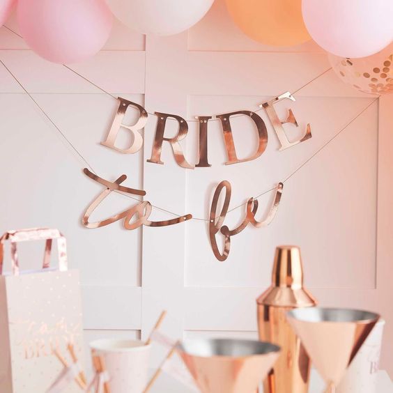Большая гирлянда для девичника "Bride to be" розовое золото (H-441) H-441 фото