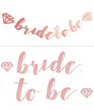 Гирлянда для девичника "Bride to be" (глиттер, розовое золото)