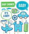 Набор фотобутафории для baby shower "Boy" 13 шт (02358)