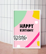 Разноцветный постер "Happy Birthday" 2 размера (02099)