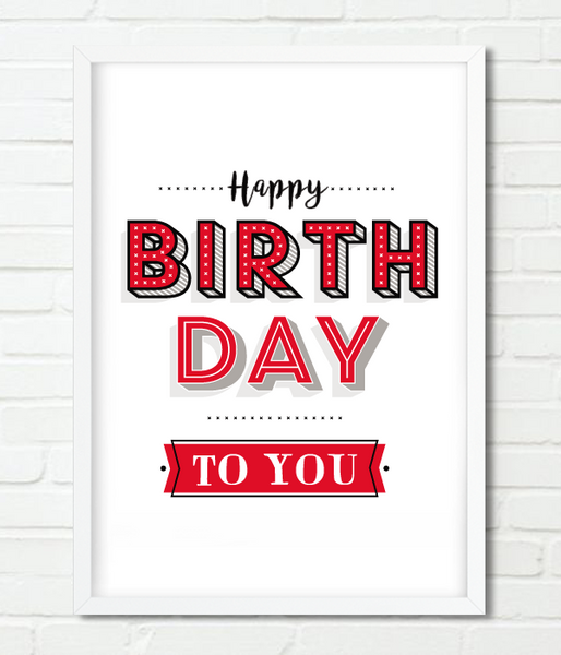 Декор-постер с креативной надписью "Happy Birthday" 2 размера (02101) 02101 фото