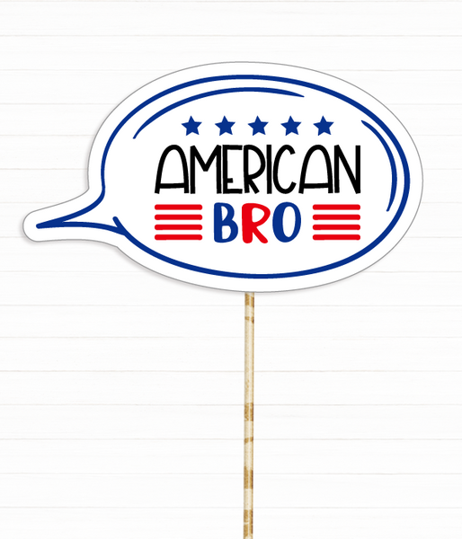 Фотобутафория для американской вечеринки - табличка "AMERICAN BRO" (09010) 09010 фото