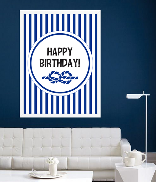 Постер у морському стилі "Happy Birthday!" 2 розміри без рамки (02640) 02640 (A3) фото