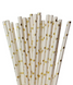Бумажные трубочки "Gold white stars" (10 шт.) straws-15 фото 1