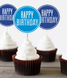 Топперы для капкейков "Happy Birthday" синие 10 шт (02349) 02349 фото 2