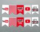 Паперова гірлянда "YouTube Party" 12 прапорців (Y51) Y51 фото 4