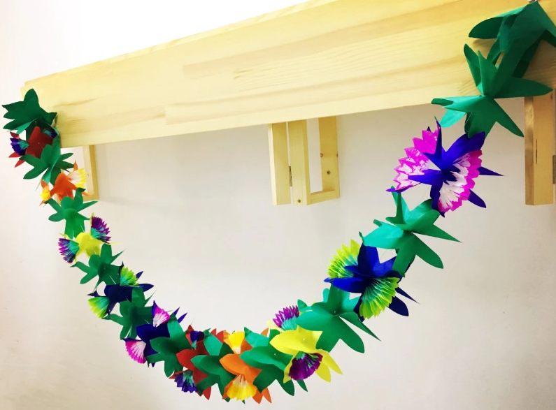 Об'ємна паперова гірлянда для гавайської вечірки "ALOHA" 3 метри (04207) 04207 фото