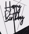 Топпер для торта "Happy birthday" черный (T-1134)