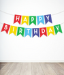 Бумажная гирлянда из флажков на день рождения "Happy Birthday" 13 флажков (PJ5064)