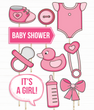 Набор фотобутафории для baby shower "Girl" 10 шт (02359)
