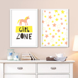 Набір із двох постерів для дитячої кімнати дівчинки "GIRL ZONE" 2 розміри (01795)