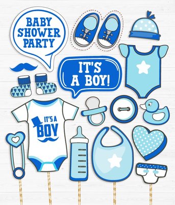 Набор фотобутафории для baby shower "It's a Boy" 17 шт (03472) 03472 фото