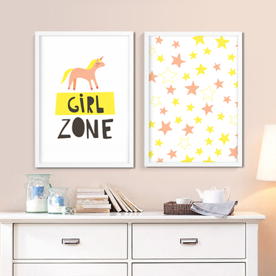 Набор из двух постеров для детской комнаты девочки "GIRL ZONE" 2 размера (01795) 01795 фото