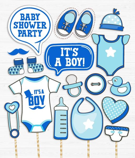 Набір фотобутафорії для baby shower "It's a Boy" 17 шт (03472) 03472 фото