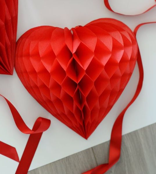 Декорация Красное гофро сердце 20 см (04501) 04501 фото