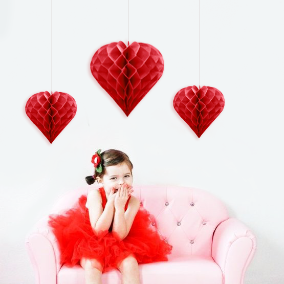 Декорація Червоне гофро серце 20 см (04501) 04501 фото
