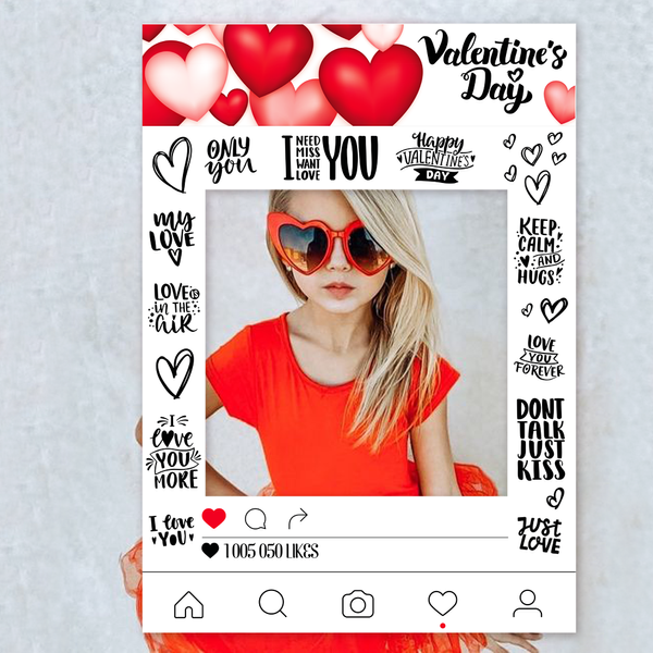 Инстаграм-рамка для фотосессии "Valentine's Day" (различные размеры) 03454 фото