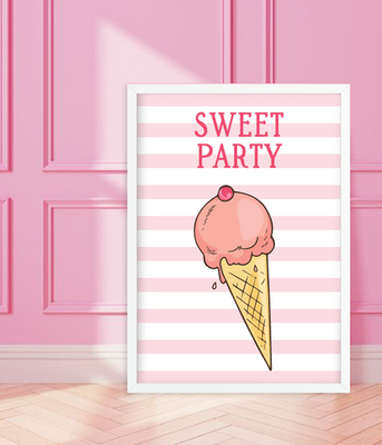 Постер для украшения праздника "Мороженое" 2 размера (01887) 01887 фото