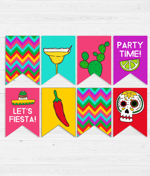 Паперова гірлянда для мексиканської вечірки "Party Time" 8 прапорців (05014) 05014 (1) фото