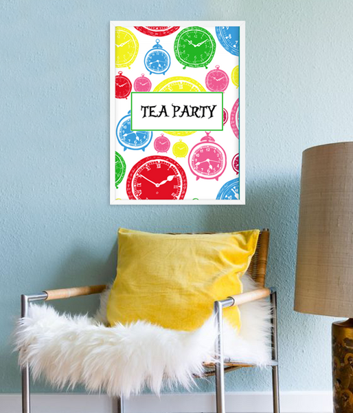 Постер для свята Аліса в країні чудес "TEA PARTY" 2 розміри (02390) 02390 (А3) фото