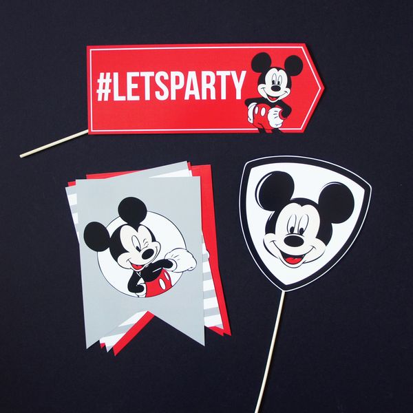 Табличка для фотосессии с Микки Маусом "LET'S PARTY" (03926) 03926 фото