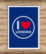 Постер для британской вечеринки "I LOVE LONDON" 2 размера (L-205) L-205 (A3) фото 3