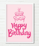 Постер для украшения дня рождения с тортом "Happy Birthday" 2 размера (02347) 02347 фото