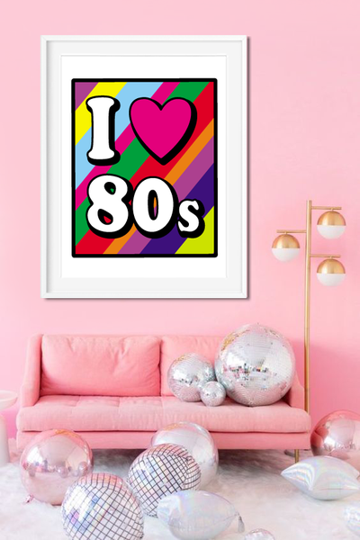 Постер для вечеринки "I love 80s" 2 размера (05082) 05082 фото