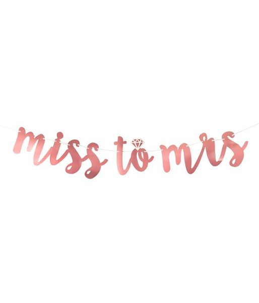 Гирлянда для девичника "Miss to Mrs" (розовое золото) B702 фото