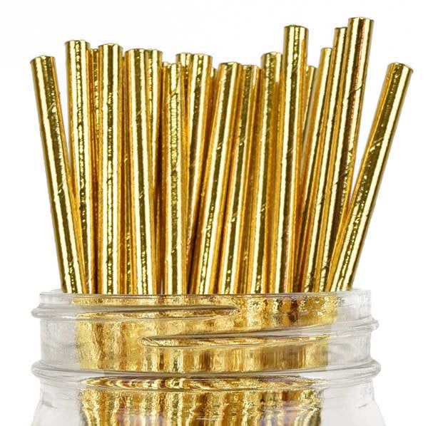 Паперові трубочки "Gold" (10 шт.) straws-50 фото