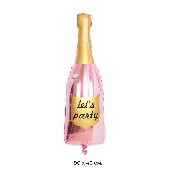 Велика повітряна куля "Пляшка шампанського Let's Party" 90x40 см (B022023) B022023 фото