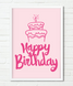 Постер для прикраси дня народження з тортом "Happy Birthday" 2 розміри (02347) 02347 фото 1