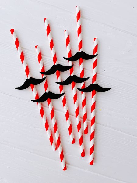Бумажные трубочки с усами (10 шт.) straws-202 фото