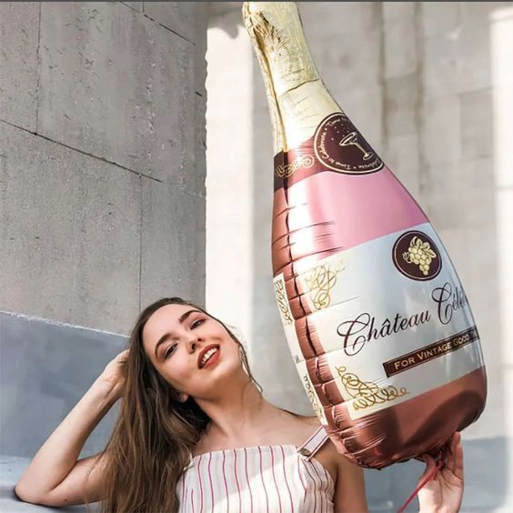 Большой воздушный шар "Бутылка шампанского" 110x60 см (B042023) B042023 фото