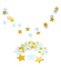 Бумажная гирлянда "Голубые и золотые звезды" 2 метра (M4019) M4019 фото 1