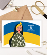 Патриотическая поздравительная открытка на 8 марта "Супер-жінка" 10х15 см (04128)
