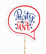 Фотобутафорія для американської вечірки - табличка "PARTY IN USA" (09015)