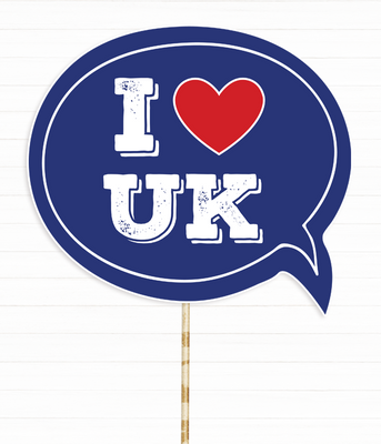 Фотобутафория-табличка "I love UK" (02691) 02691 фото