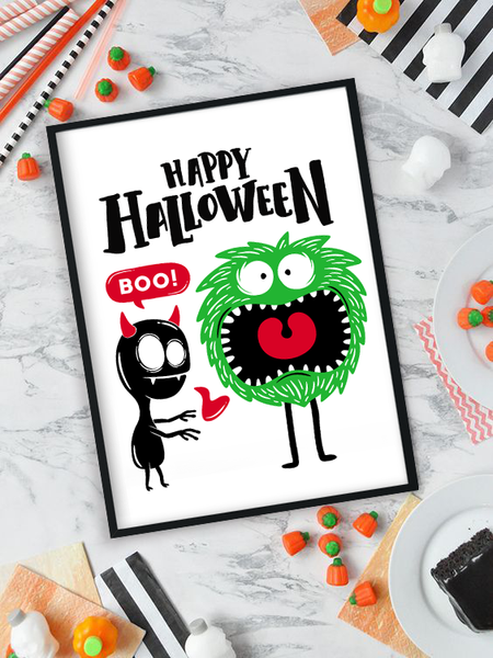 Детский постер на Хэллоуин "Happy Halloween" 2 размера (03591) 03591 (A3) фото