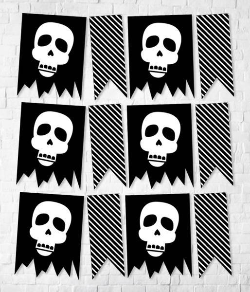 Гірлянда на Хелловін зі скелетами 12 прапорців (01703) 01703 фото