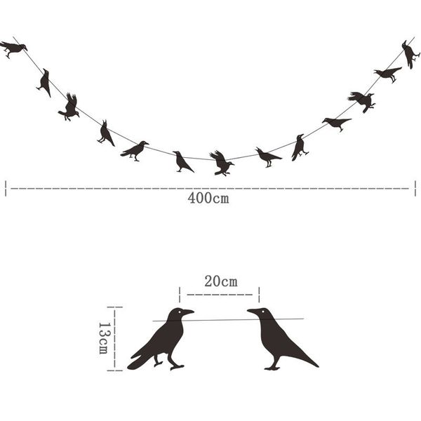 Фигурная гирлянда с воронами на Хэллоуин 4 метра (H4093) H4093 фото