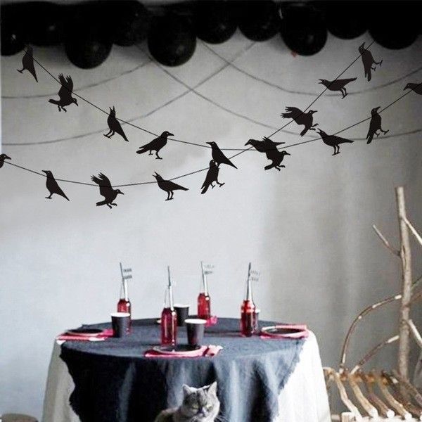 Фигурная гирлянда с воронами на Хэллоуин 4 метра (H4093) H4093 фото