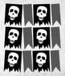 Гирлянда на Хэллоуин со скелетами 12 флажков (01703)